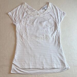 Banana Republic Women's White Short Sleeve Crewneck Open Back Cutout Tee Size S
